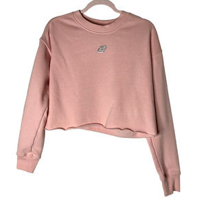 DKNY Sport Women's Cropped Sweatshirt Size S in Pink w/Pink Fleece Inside
